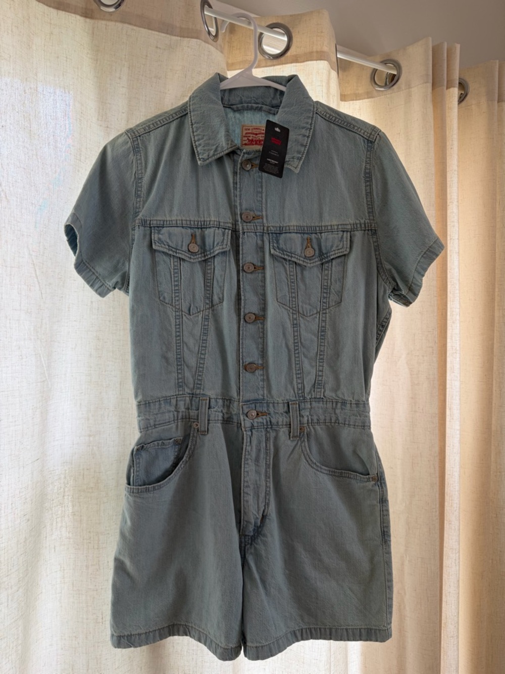 Levi's Light Blue Denim Short Sleeve Romper